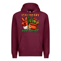Burgundy stay merry and bright peace hand Premium Hoodie - Jasminsmagicworld