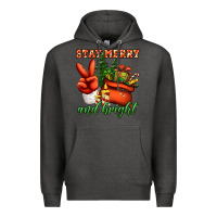 Charcoal Heather stay merry and bright peace hand Premium Hoodie - Jasminsmagicworld
