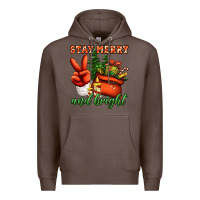 Coffee stay merry and bright peace hand Premium Hoodie - Jasminsmagicworld