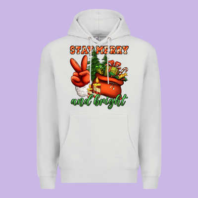 Stay Merry And Bright Peace Hand Premium Hoodie Designed By Jasminsmagicworld