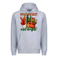 Heather Grey stay merry and bright peace hand Premium Hoodie - Jasminsmagicworld