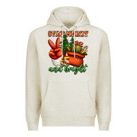 Oatmeal Heather stay merry and bright peace hand Premium Hoodie - Jasminsmagicworld