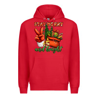 Red stay merry and bright peace hand Premium Hoodie - Jasminsmagicworld