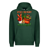Sports Green stay merry and bright peace hand Premium Hoodie - Jasminsmagicworld