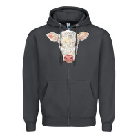 Smoke charolais calf face Zipper Hoodie - LillyAllenDesigns