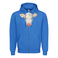True Royal charolais calf face Zipper Hoodie - LillyAllenDesigns