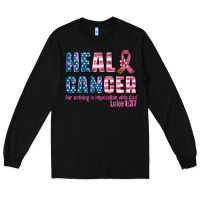 Black heal cancer with cancer ribbon Long Sleeve Tee - AdoDesignShop