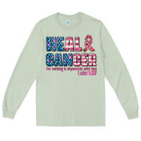 Matcha heal cancer with cancer ribbon Long Sleeve Tee - AdoDesignShop