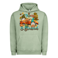 Pigment Oil Green Fall Thankful and blessed Urban Hoodie - NancyCooperArtShop