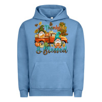 Pigment Pebble Blue Fall Thankful and blessed Urban Hoodie - NancyCooperArtShop