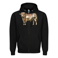 Black charolais bull Zipper Hoodie - LillyAllenDesigns