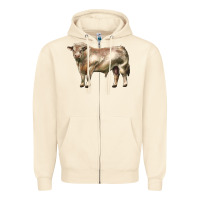 Sandshell charolais bull Zipper Hoodie - LillyAllenDesigns