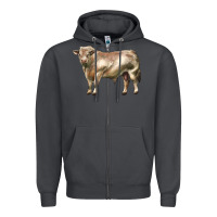 Smoke charolais bull Zipper Hoodie - LillyAllenDesigns
