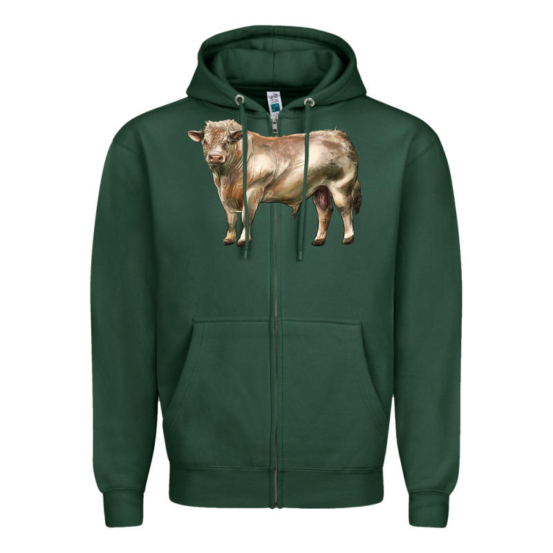 Charolais Bull Zipper Hoodie by LillyAllenDesigns | Teevron