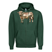 Sports Green charolais bull Zipper Hoodie - LillyAllenDesigns