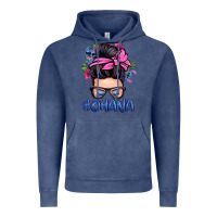 Vintage Denim ohana stitch messy bun Vintage Hoodie - Zillion Design Studio