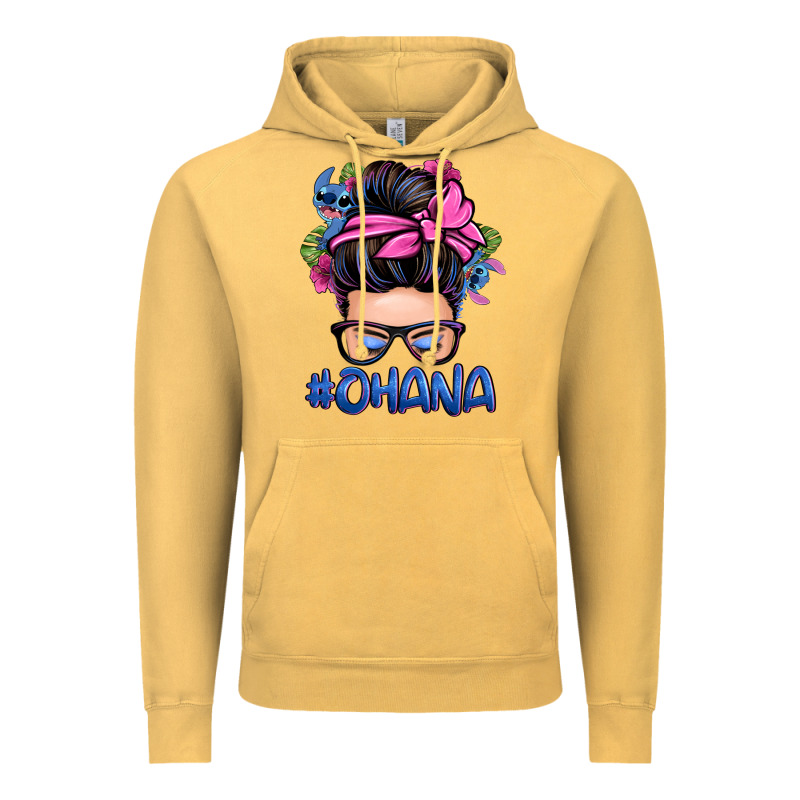 Ohana Stitch Messy Bun Vintage Hoodie by Zillion Design Studio | Teevron