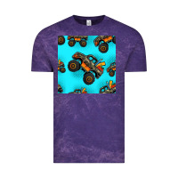 Cloud Purple monster truck pre teen seamless pattern Vintage Tee - HRA Design Shop