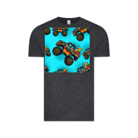 Vintage Black monster truck pre teen seamless pattern Vintage Tee - HRA Design Shop