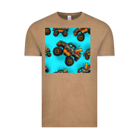 Vintage Coffee monster truck pre teen seamless pattern Vintage Tee - HRA Design Shop
