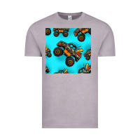 Vintage Zinc monster truck pre teen seamless pattern Vintage Tee - HRA Design Shop