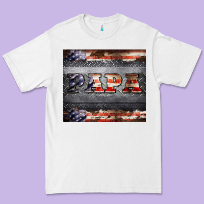Papa Metal And American Flag Tumbler Premium Tee Designed By Barkaloodesign
