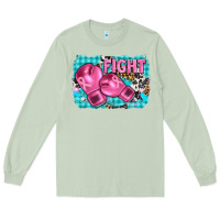 Matcha fight with boxing gloves and cancer ribbon Long Sleeve Tee - AdoDesignShop