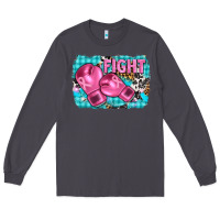 Smoke fight with boxing gloves and cancer ribbon Long Sleeve Tee - AdoDesignShop