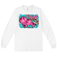 White fight with boxing gloves and cancer ribbon Long Sleeve Tee - AdoDesignShop