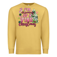 Antique Gold im dreaming of a pink christmas Premium Sweatshirt - MaliasSmallBusiness