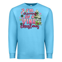 Ocean Blue im dreaming of a pink christmas Premium Sweatshirt - MaliasSmallBusiness