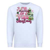 White im dreaming of a pink christmas Premium Sweatshirt - MaliasSmallBusiness