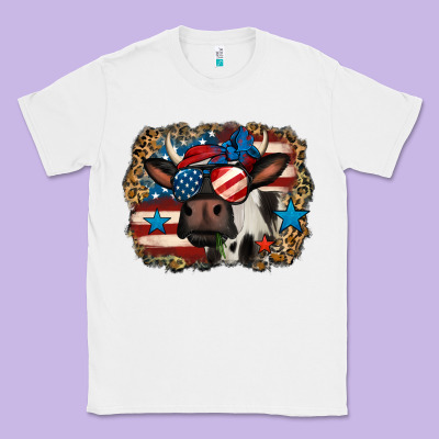 4th Of July Cow Classic Tee Designed By Jasminsmagicworld