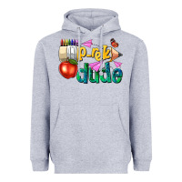 Heather Grey pre k school pencil dude Heavyweight Hoodie - NancyCooperArtShop