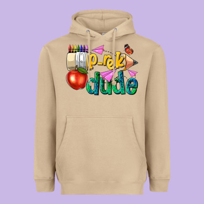 Pre K School Pencil Dude Heavyweight Hoodie Designed By Nancycooperartshop