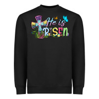 Black Easter Day He is risen Heavyweight Sweatshirt - OliviaCreatesArt