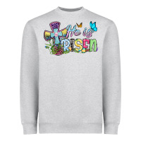Heather Grey Easter Day He is risen Heavyweight Sweatshirt - OliviaCreatesArt