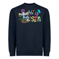 Navy Easter Day He is risen Heavyweight Sweatshirt - OliviaCreatesArt