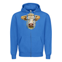 True Royal Charolais bull face Zipper Hoodie - LillyAllenDesigns