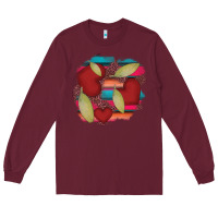 Burgundy heart and serape patches Long Sleeve Tee - AdoDesignShop