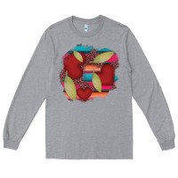 Heather Grey heart and serape patches Long Sleeve Tee - AdoDesignShop