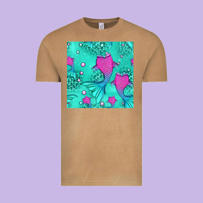 Mermaid Tail Seamless Pattern Vintage Tee Designed By Hra Design Shop