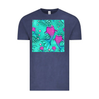 Vintage Denim mermaid tail seamless pattern Vintage Tee - HRA Design Shop