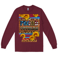 Burgundy proud veteran  12 oz regular can cooler Long Sleeve Tee - Artiststas
