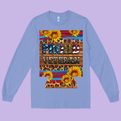 Proud Veteran  12 Oz Regular Can Cooler Long Sleeve Tee Designed By Artiststas
