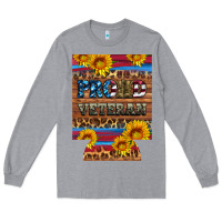 Heather Grey proud veteran  12 oz regular can cooler Long Sleeve Tee - Artiststas