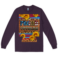 Plum proud veteran  12 oz regular can cooler Long Sleeve Tee - Artiststas