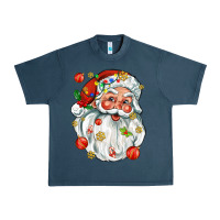 Midnight Navy santa with little christmas Urban Heavy Tee - AdoDesignShop