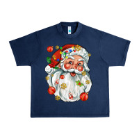 Navy santa with little christmas Urban Heavy Tee - AdoDesignShop