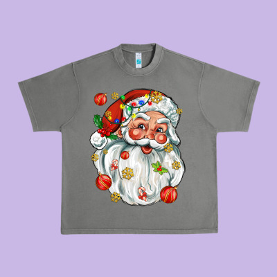 Santa With Little Christmas Urban Heavy Tee Designed By Adodesignshop